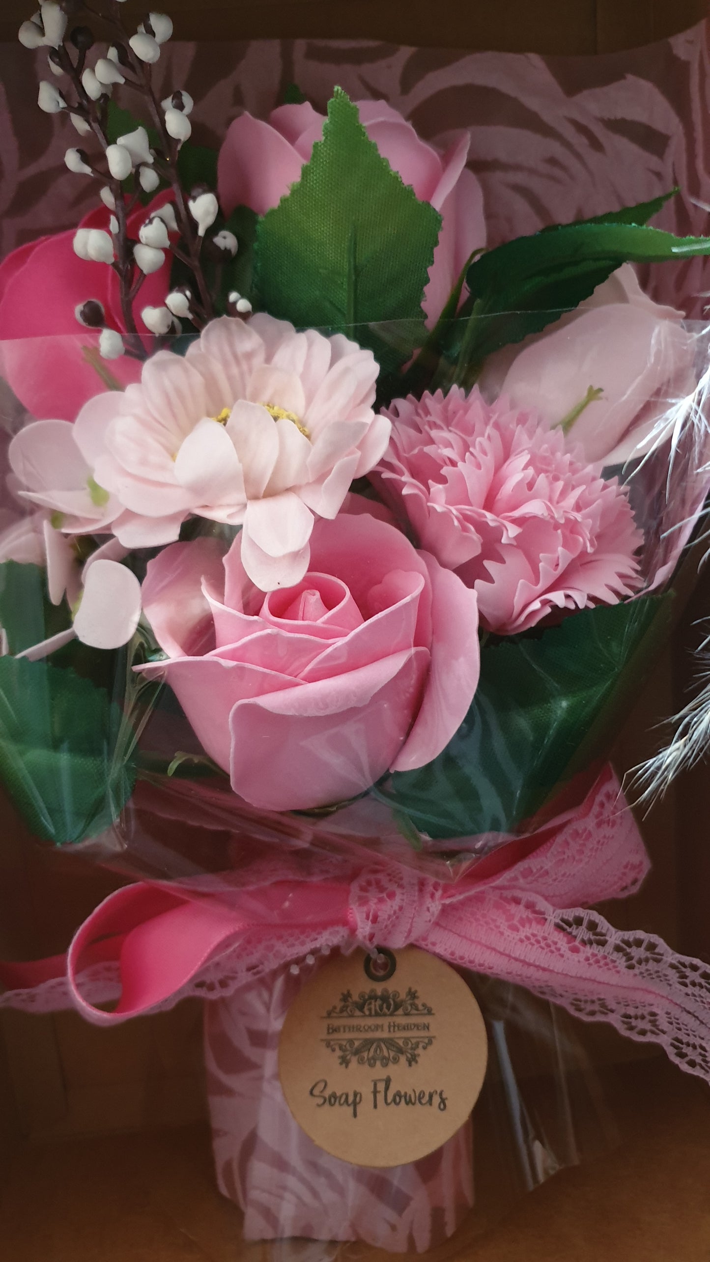 RED BOXED FLOWER SOAP BOUQUET 4 COLOUR CHOICE