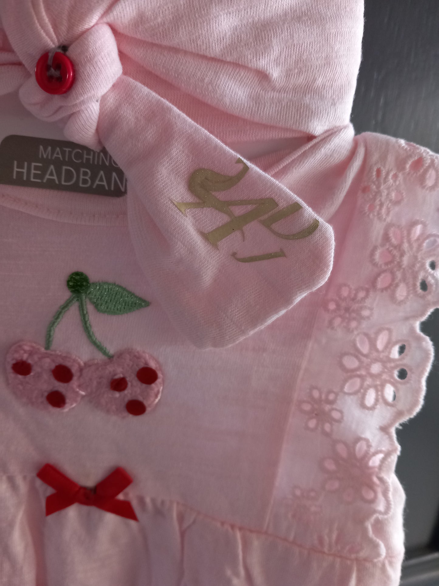 6-9 MTHS BABY PINK DESIGNER ROMPER SET KIDS
