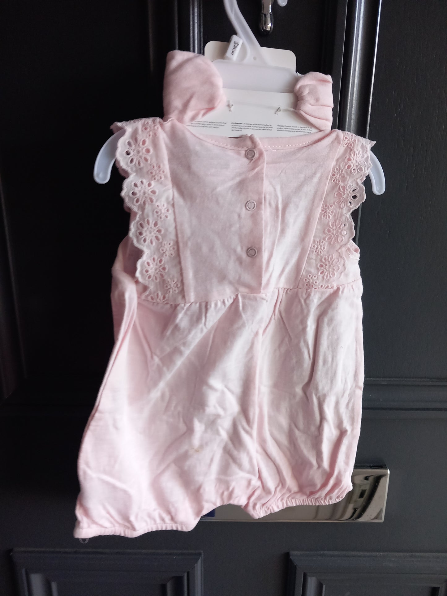 6-9 MTHS BABY PINK DESIGNER ROMPER SET KIDS