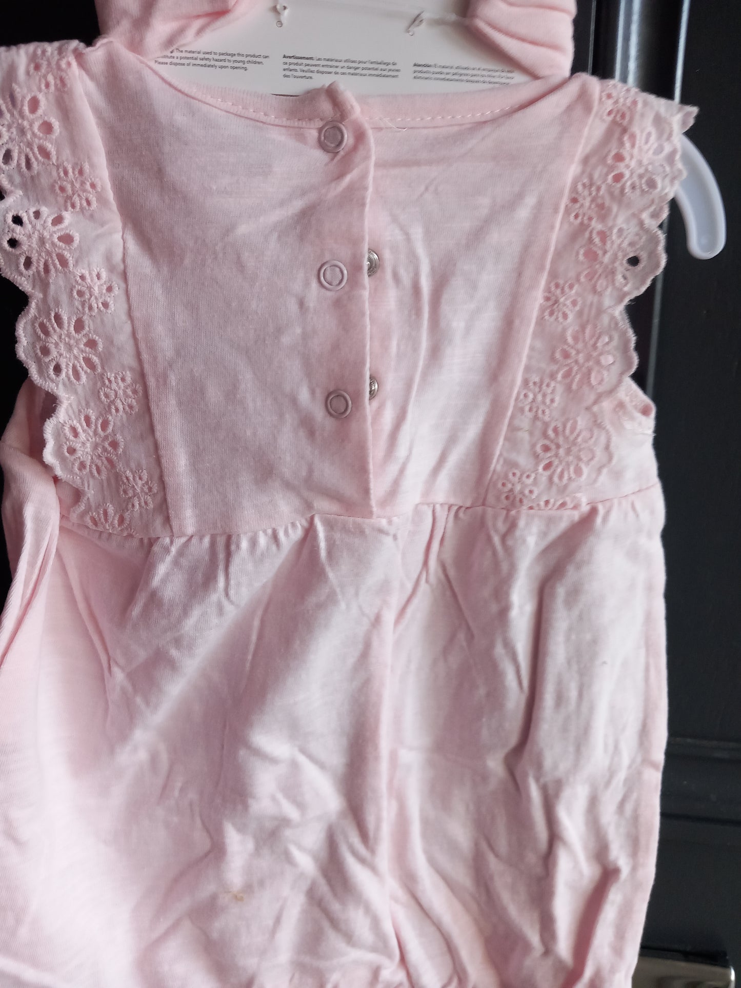 6-9 MTHS BABY PINK DESIGNER ROMPER SET KIDS
