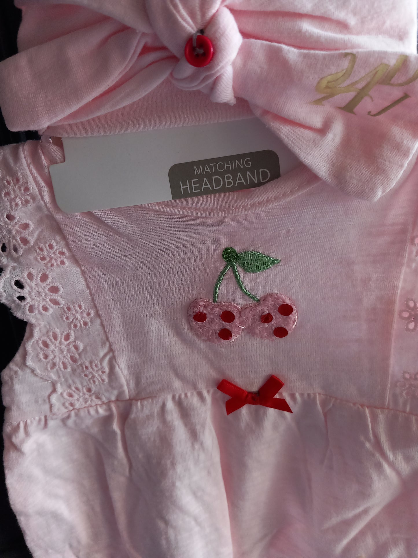 6-9 MTHS BABY PINK DESIGNER ROMPER SET KIDS