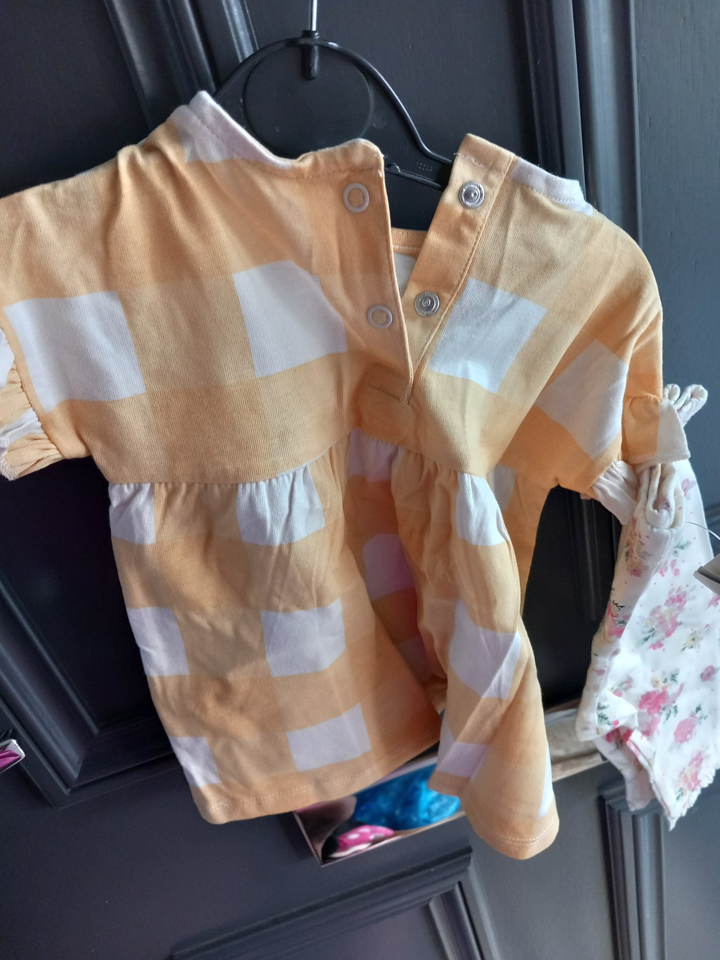 0-3 MTHS BABY YELLOW CHECKED DESIGNER SET 2 CHOICES TO CHOOSE FROM