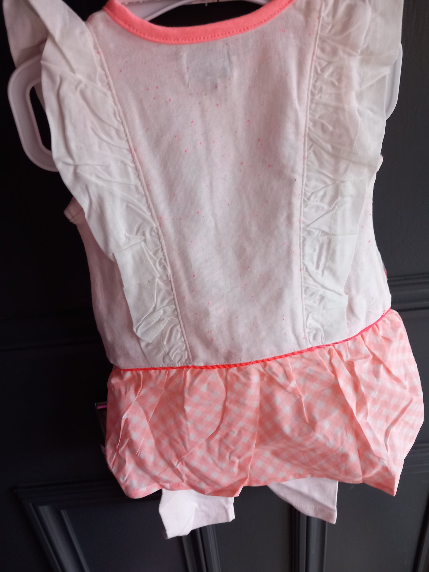 BABY WHITE AND PINK OUTFIT SET