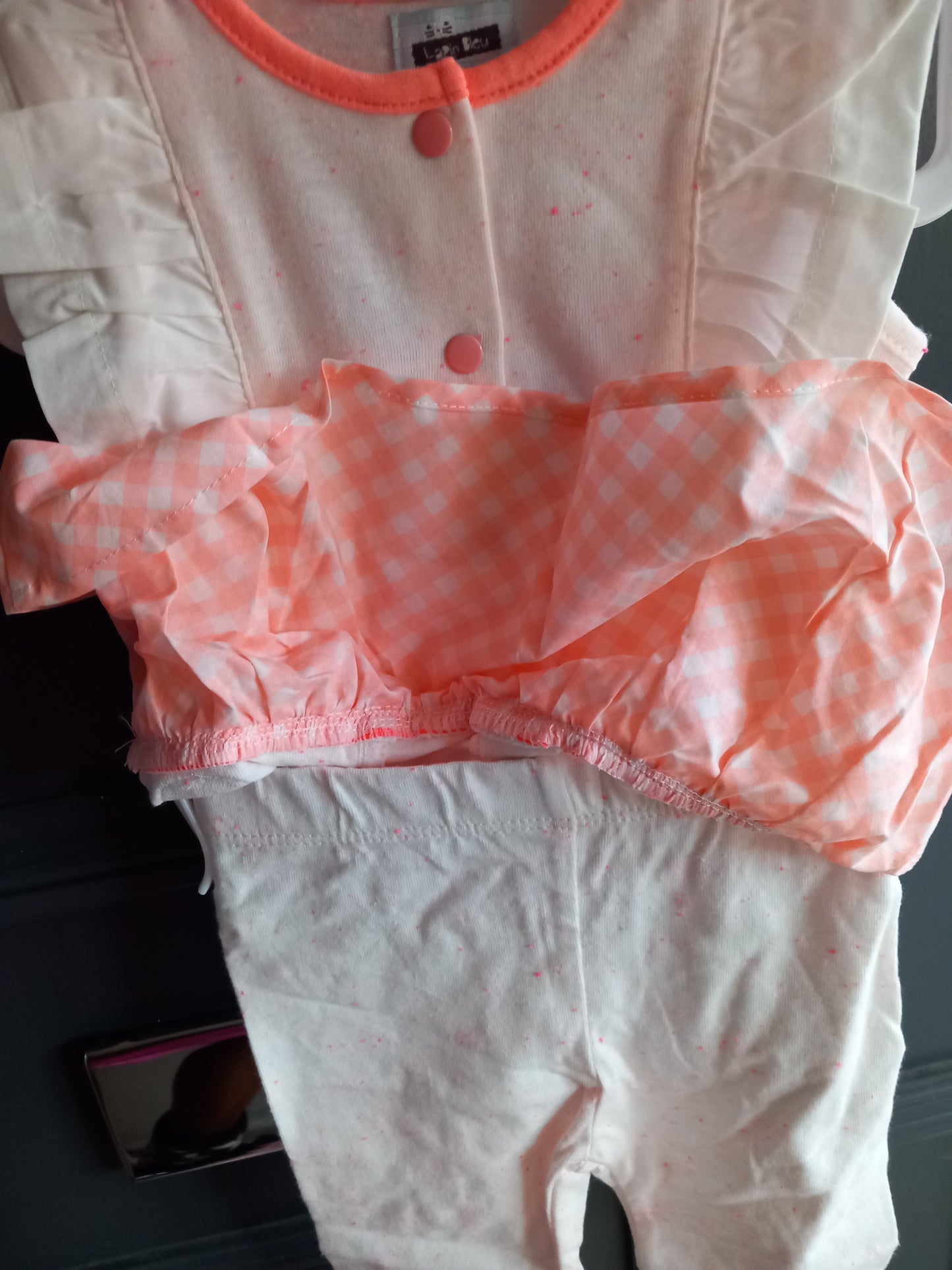BABY WHITE AND PINK OUTFIT SET