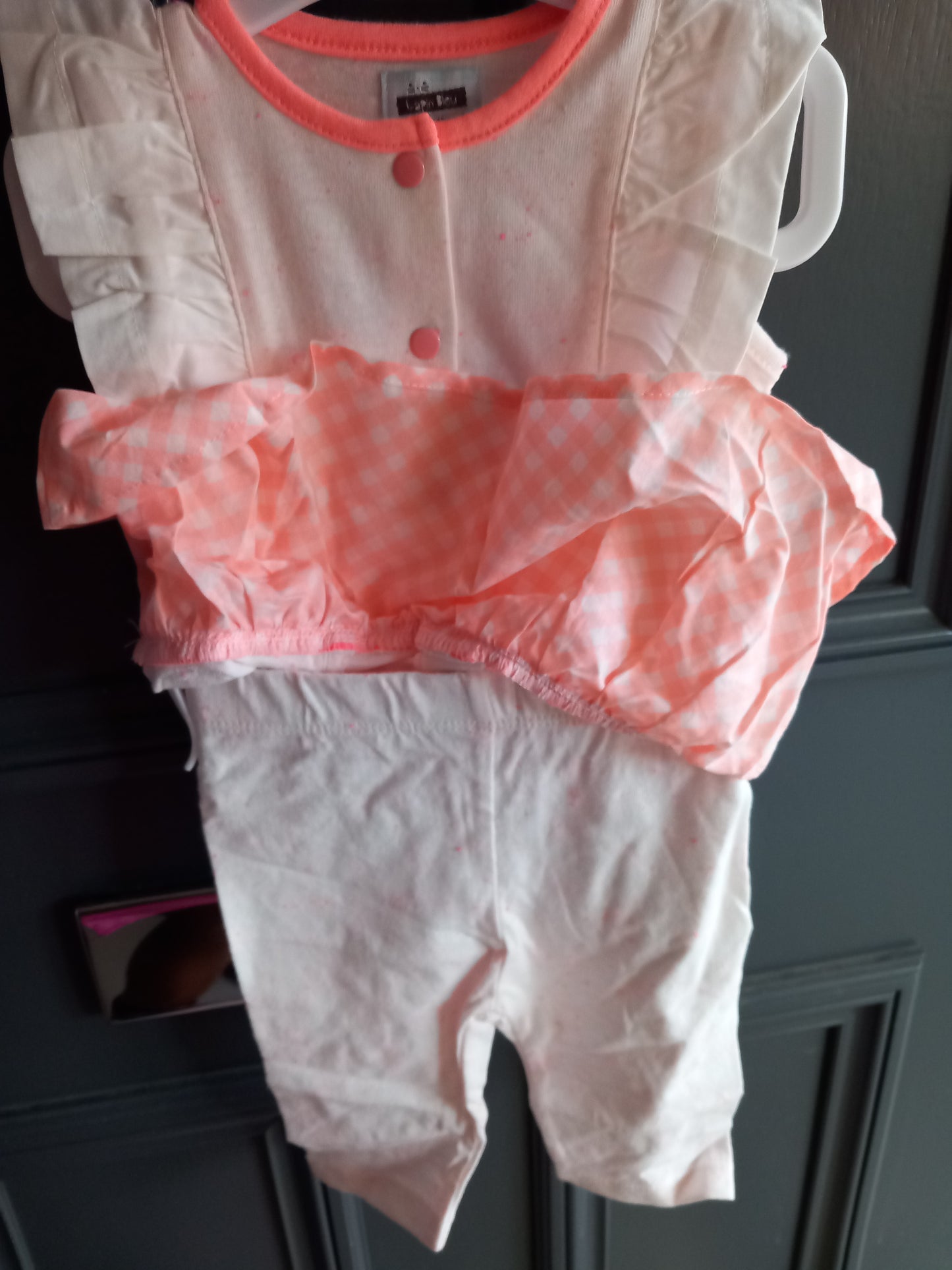 BABY WHITE AND PINK OUTFIT SET