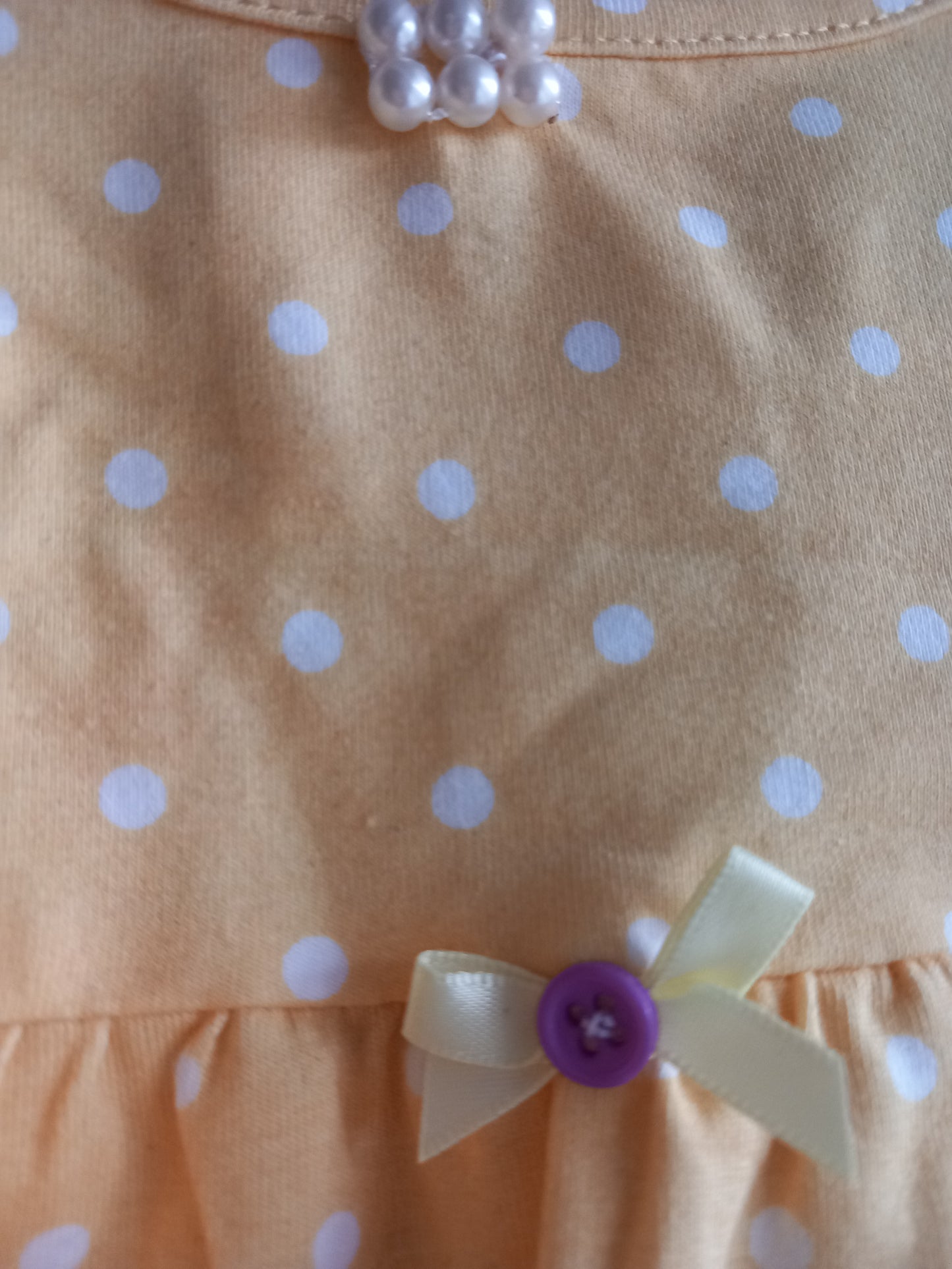 BABY POLKADOT WITH FAUX PEARL FRONT DETAIL