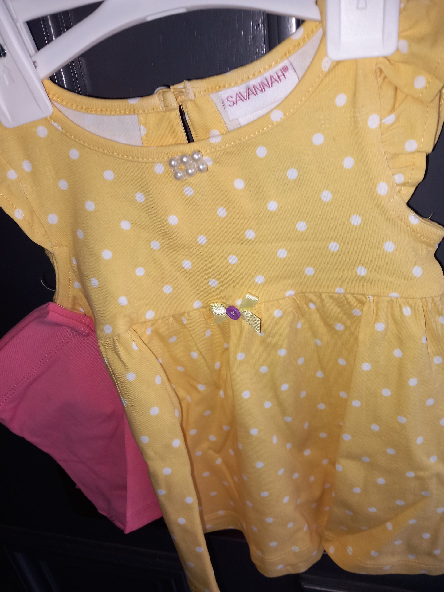 BABY POLKADOT WITH FAUX PEARL FRONT DETAIL