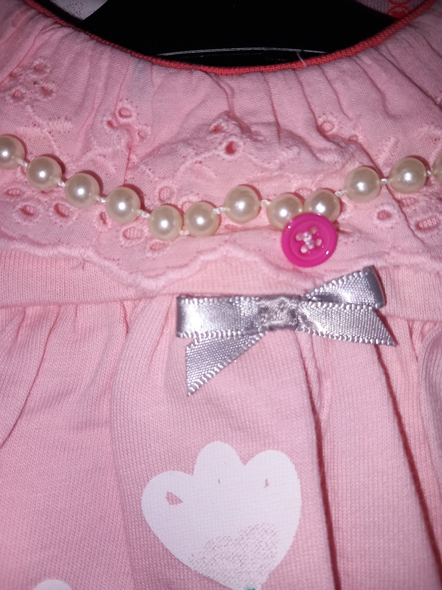 BABY PINK TRIM NECKLINE FLORAL