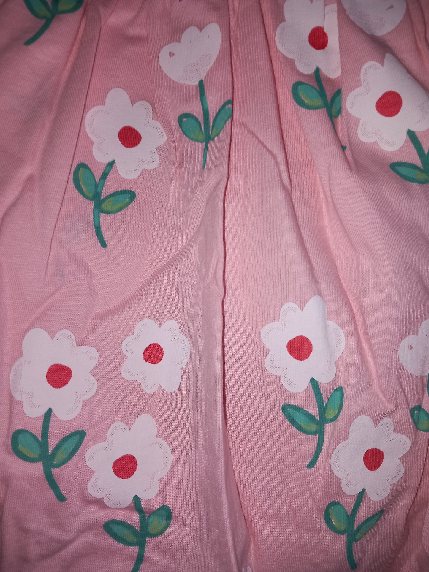 BABY PINK TRIM NECKLINE FLORAL