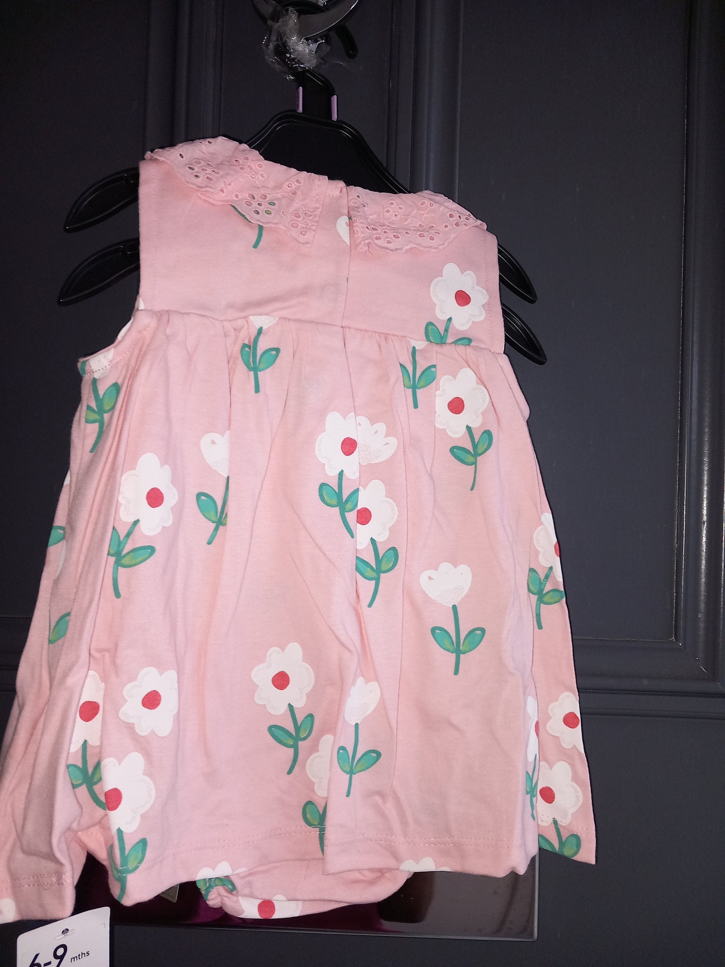 BABY PINK TRIM NECKLINE FLORAL