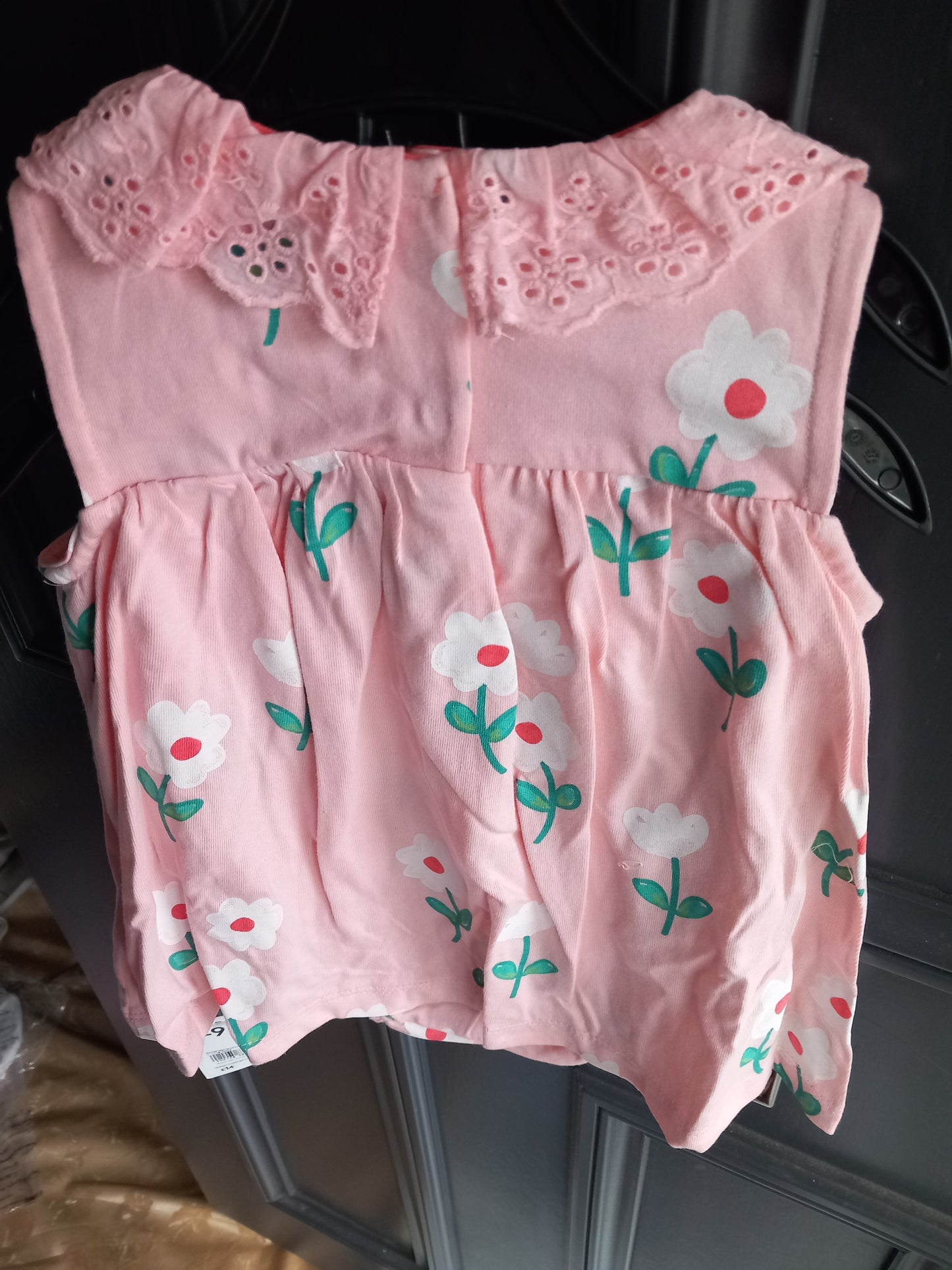 BABY PINK TRIM NECKLINE FLORAL