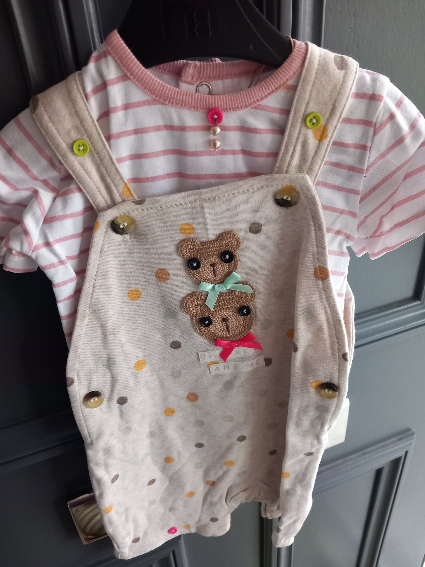 BABY TEDDY AND MUMMY TEDDY DUNGAREES