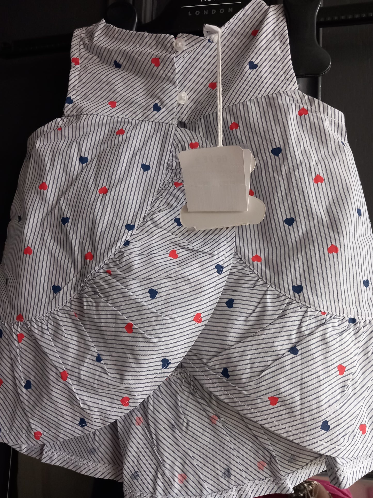 BLUE HEART PRINT TWO PIECE SEA BABY