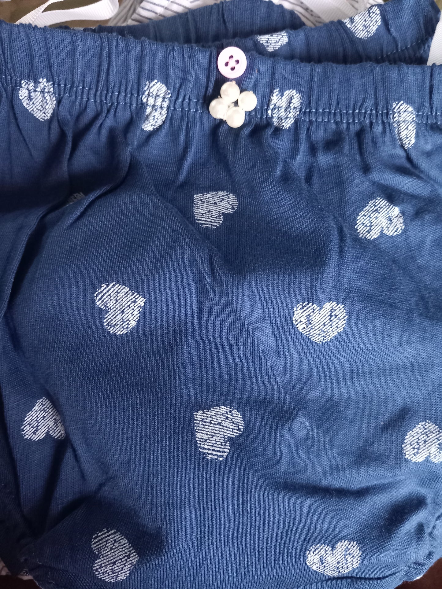 BLUE HEART PRINT TWO PIECE SEA BABY