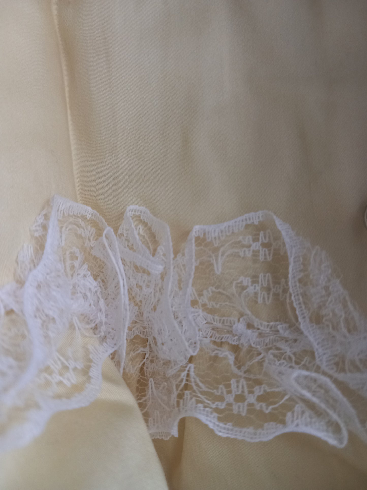BABY YELLOW WHITE LACE TRIM DRESS 3 PIECE SET