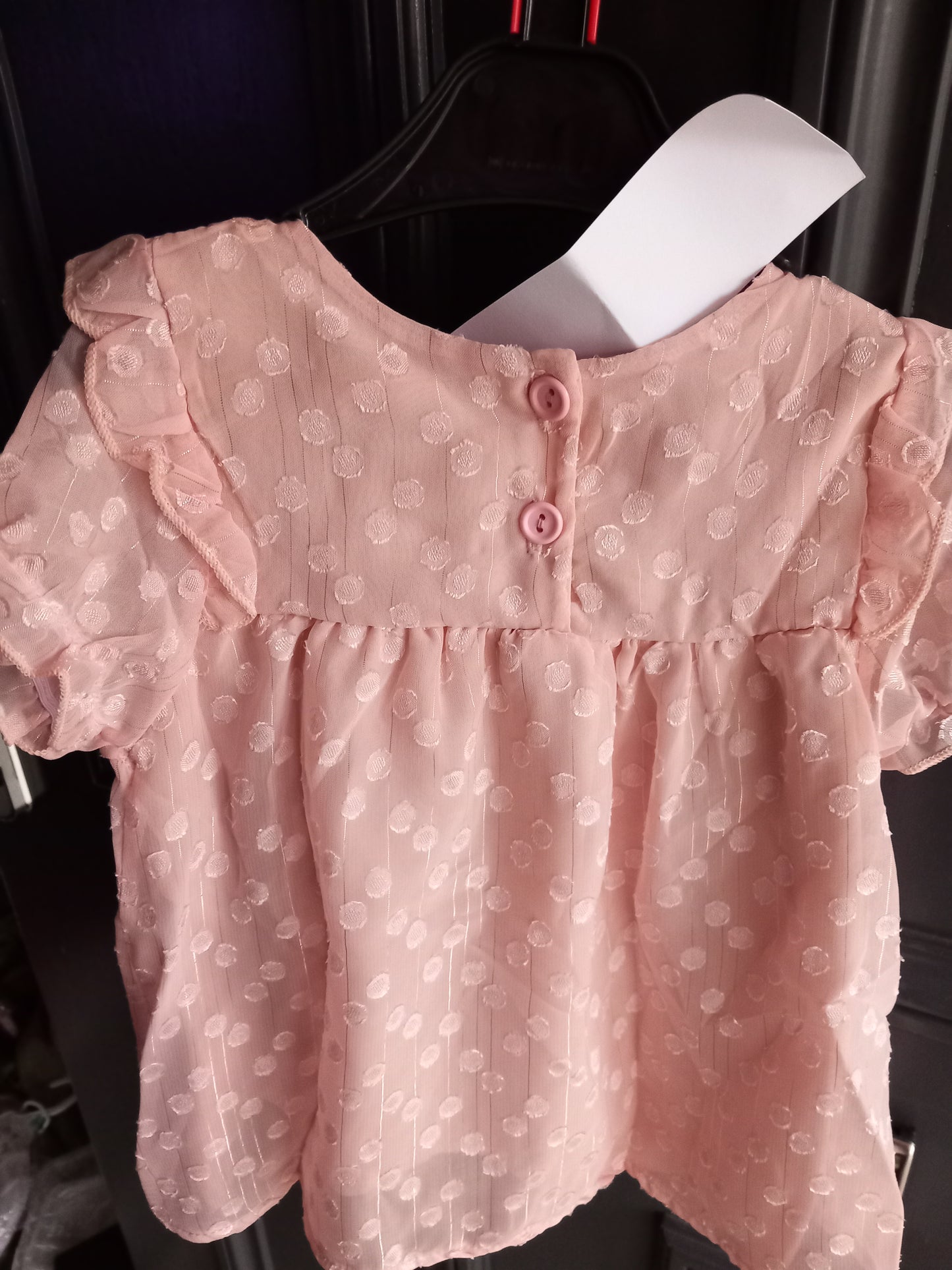 BABY TWO PIECE DRESS AND HEADBAND CHIFFON-LIKE