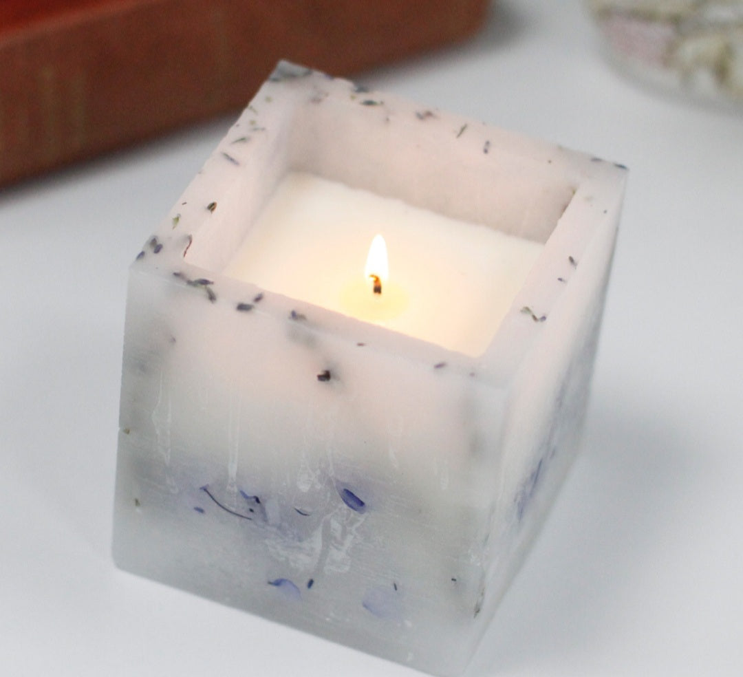 Enchanted Large Square Lavender Candle