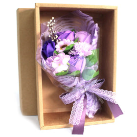 RED BOXED FLOWER SOAP BOUQUET 4 COLOUR CHOICE