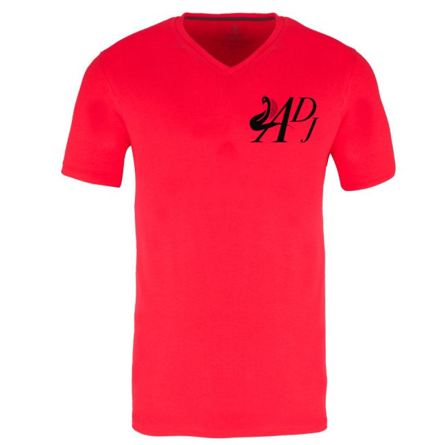 RED SHORT SLEEVE V-NECK T-SHIRT