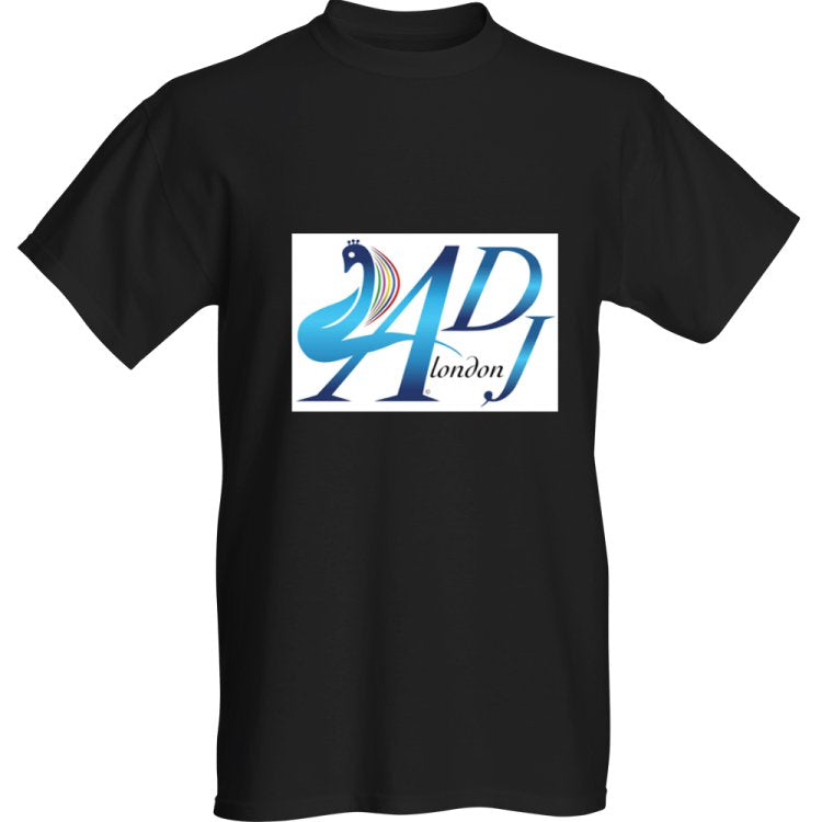 BLUE ADJLONDON DESIGNER INK PRINTED HEAVY COTTON T-SHIRT