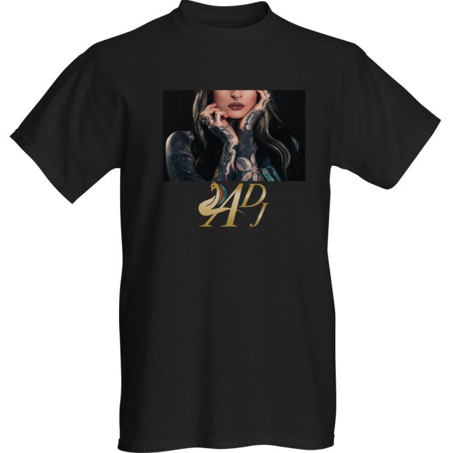 GENDER NEUTRAL TATOO LADY WITH COLOUR DESIGNER MOTIF T-SHIRT