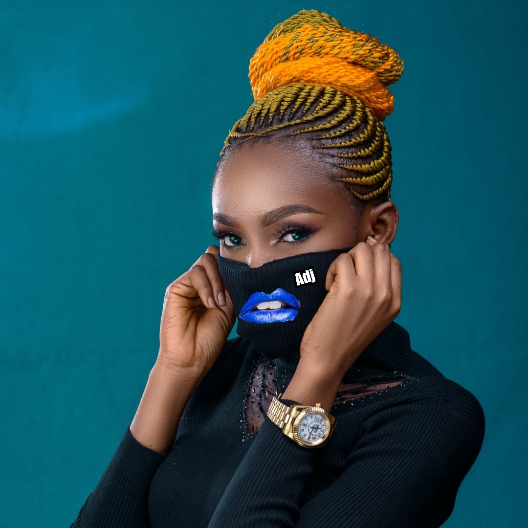 BLUE LIPSTICK FACE MASK