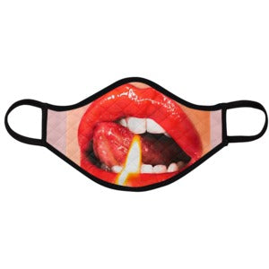 TONGUE ON FIRE FACE MASK