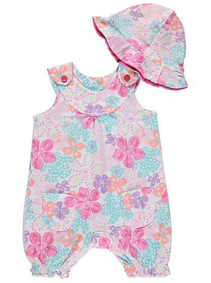 FLORAL ROMPER AND SUN HAT SET KIDS