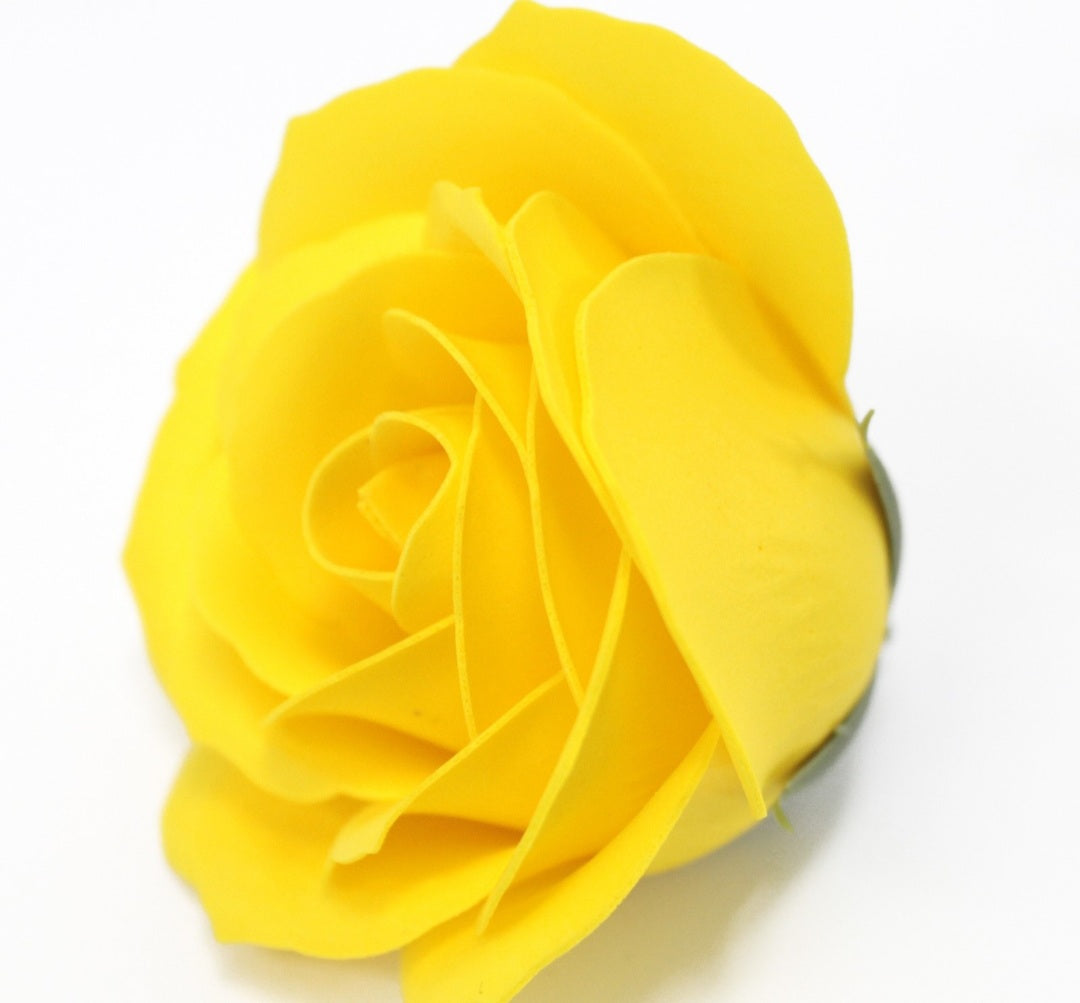 24 YELLOW ROSE HEADS LARGE SIZE FLOWER Soap Bouquet Box