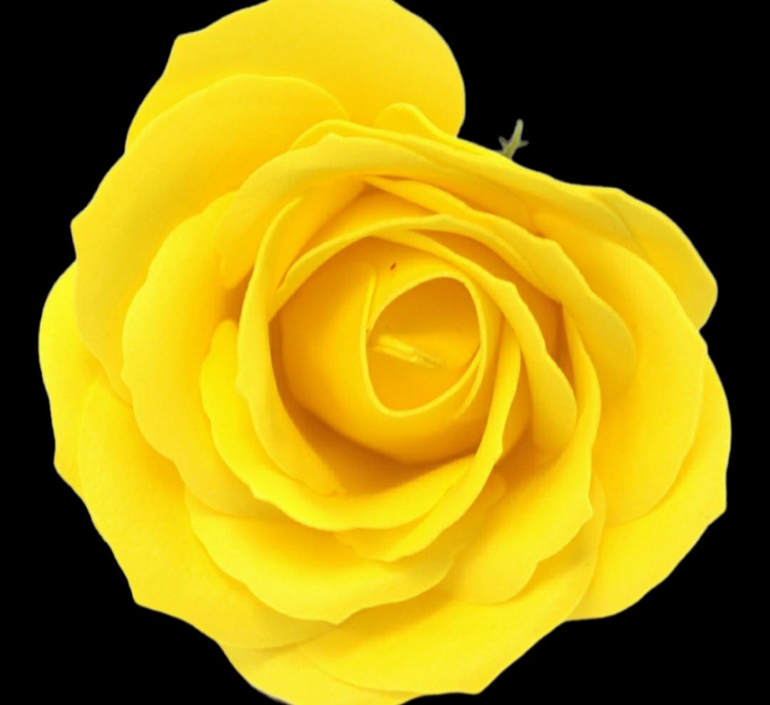 24 YELLOW ROSE HEADS LARGE SIZE FLOWER Soap Bouquet Box