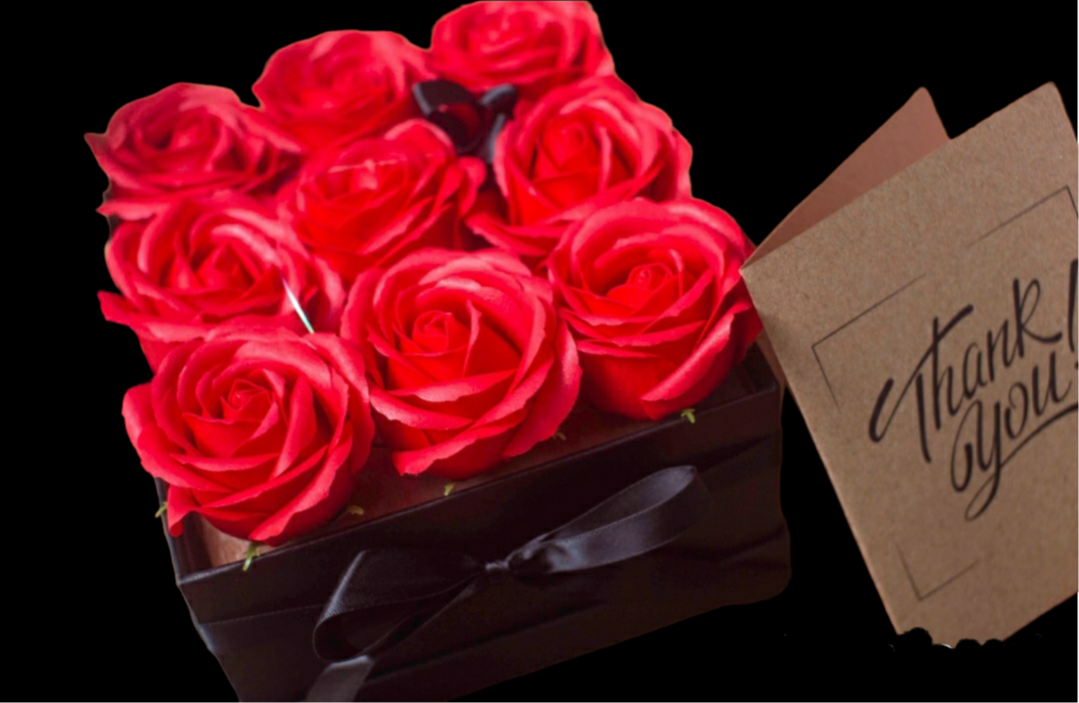 ROSE HEAD FLOWER SOAP IN DISPLAY BOX