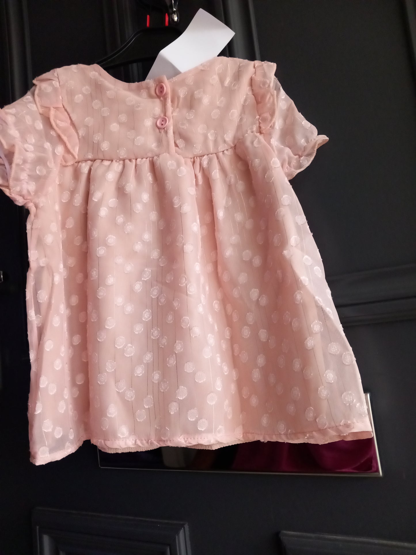 BABY TWO PIECE DRESS AND HEADBAND CHIFFON-LIKE