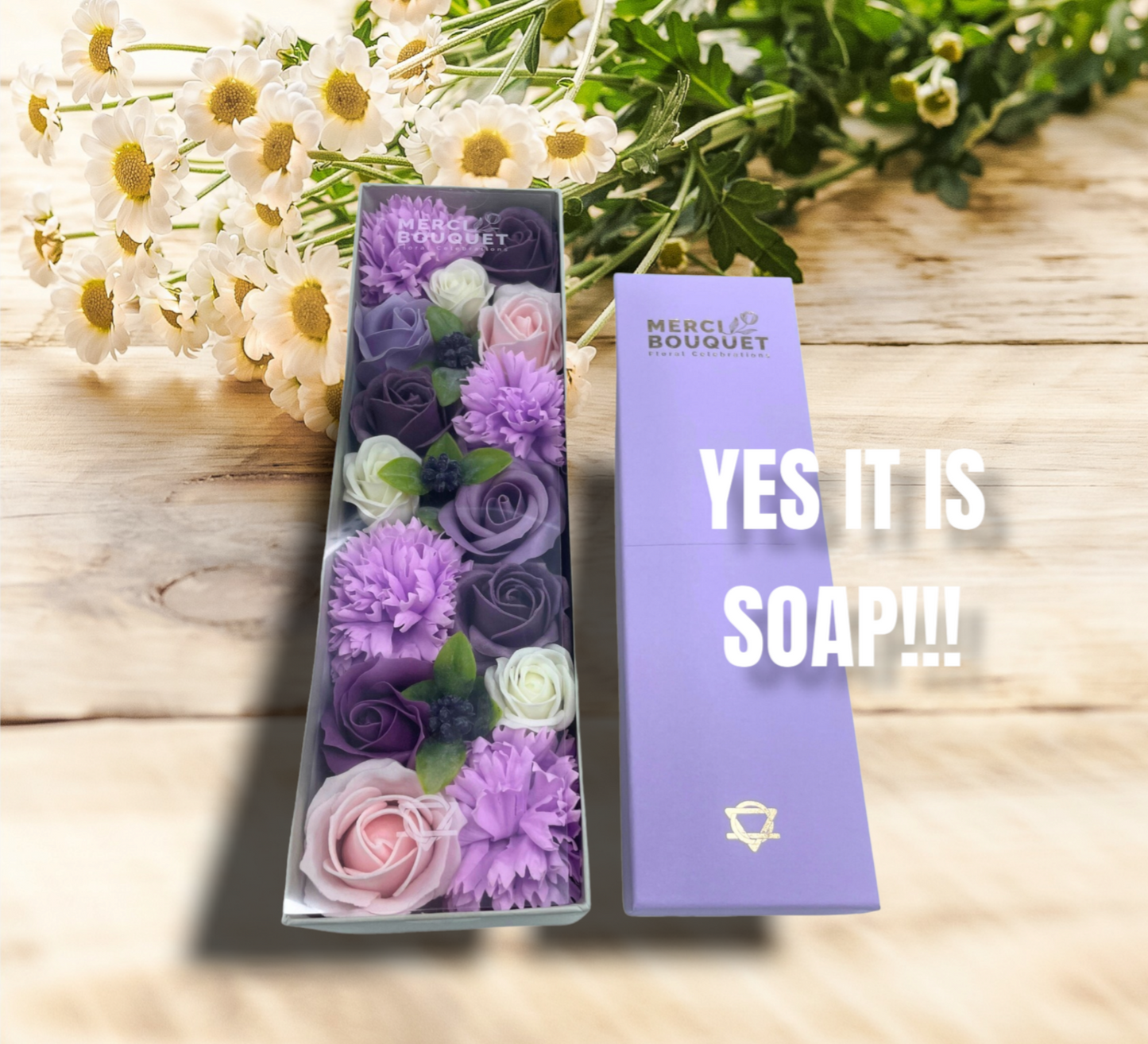 LAVENDER FLOWER SOAP BOUQUET BY MERCI