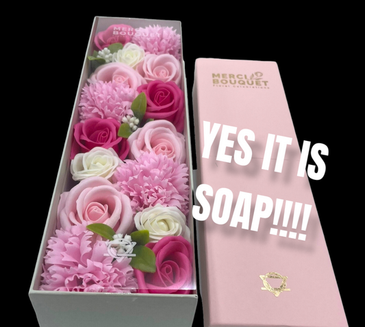 PINK FLOWER SOAP BOUQUET BY MERCI