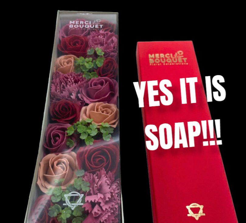 VINTAGE ROSE FLOWER SOAP BOUQUET BY MERCI