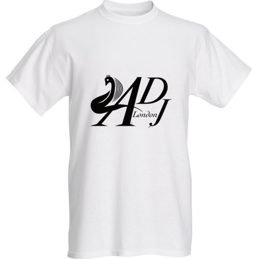 BLACK ADJLONDON DESIGNER INK PRINTED HEAVY COTTON T-SHIRT