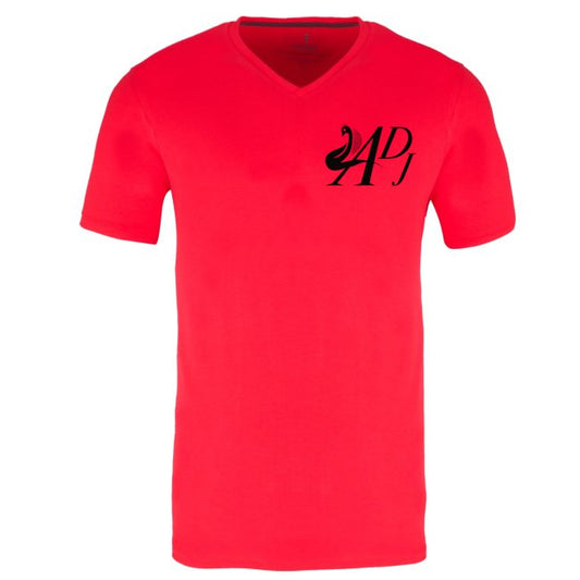 RED SHORT SLEEVE V-NECK T-SHIRT