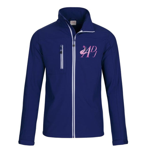 MEN’S SOFTSHELL JACKET WITH PINK MOTIF ON WHITE BACKGROUND