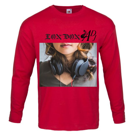 RED EARPHONE MODEL LONG SLEEVE TOP