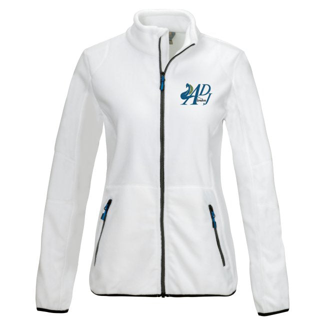 WOMEN’S FLEECE JACKET WITH BLUE EMBROIDERY MOTIF