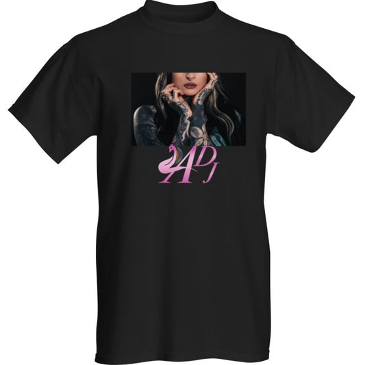 GENDER NEUTRAL TATOO LADY WITH COLOUR DESIGNER MOTIF T-SHIRT