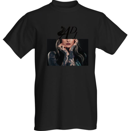ENDER NEUTRAL TATOO LADY WITH BLACK DESIGNER MOTIF T-SHIRT