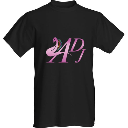 PINK ON BLACK T-SHIRT THE BACK IS PLAIN